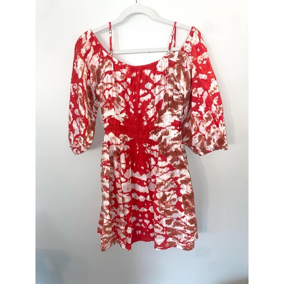Young fabulous and broke cute red flowy midi juniper dress small 0013 - Picture 2 of 14